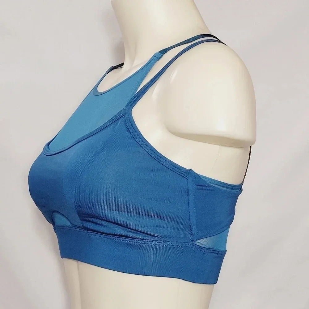 JoyLab Double Layer Mesh Sports Wire Free Sports‎ Bra XS Ocean Blue NWT - Picture 2 of 5